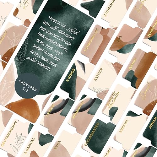 Green & Brown Bible Book Tabs – 100 Gold-Foiled, Soft-Touch,