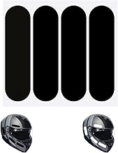 Kit of 4 Reflective Motorcycle Helmet Stickers, Black Reflective Strips for Motorcycle Helmet, Safety and Night Visibility, Reflective Stickers for Helmet, 8.5 x 2.2 cm, Black