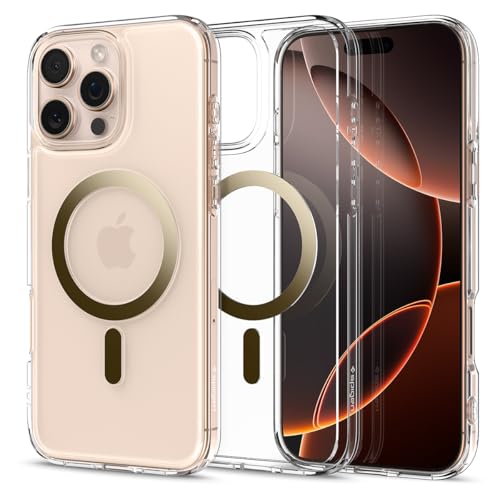 Image of Spigen for iPhone 16 Pro Case, Ultra Hybrid MagFit [Anti-Yellowing] [Compatible with Magsafe] - Clear Gold