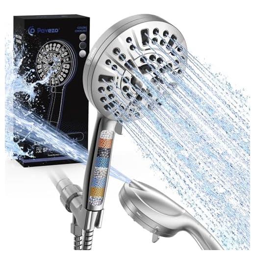 Pavezo High Pressure Shower Head Handheld, Detachable Shower Head with Hard Water Filter Hand Held, Extra Long 72" SS Hose 10-mode Portable for Bathroom Outdoor, Powerful to Clean Tile & Pets, Chrome