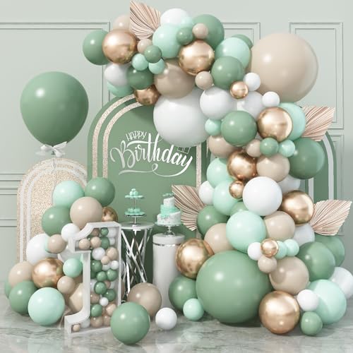 Falksson Ballongirlande – 3 Meter Lang, Weiß, Für Geburtstag & Party, Mit 8 Latexballons, Einfach Aufzublasen