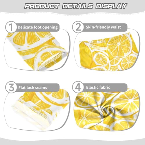 Lemon Yellow Girls Leggings Soft Stretch Workout Yoga Dance Pants for Kids Casual Tights3