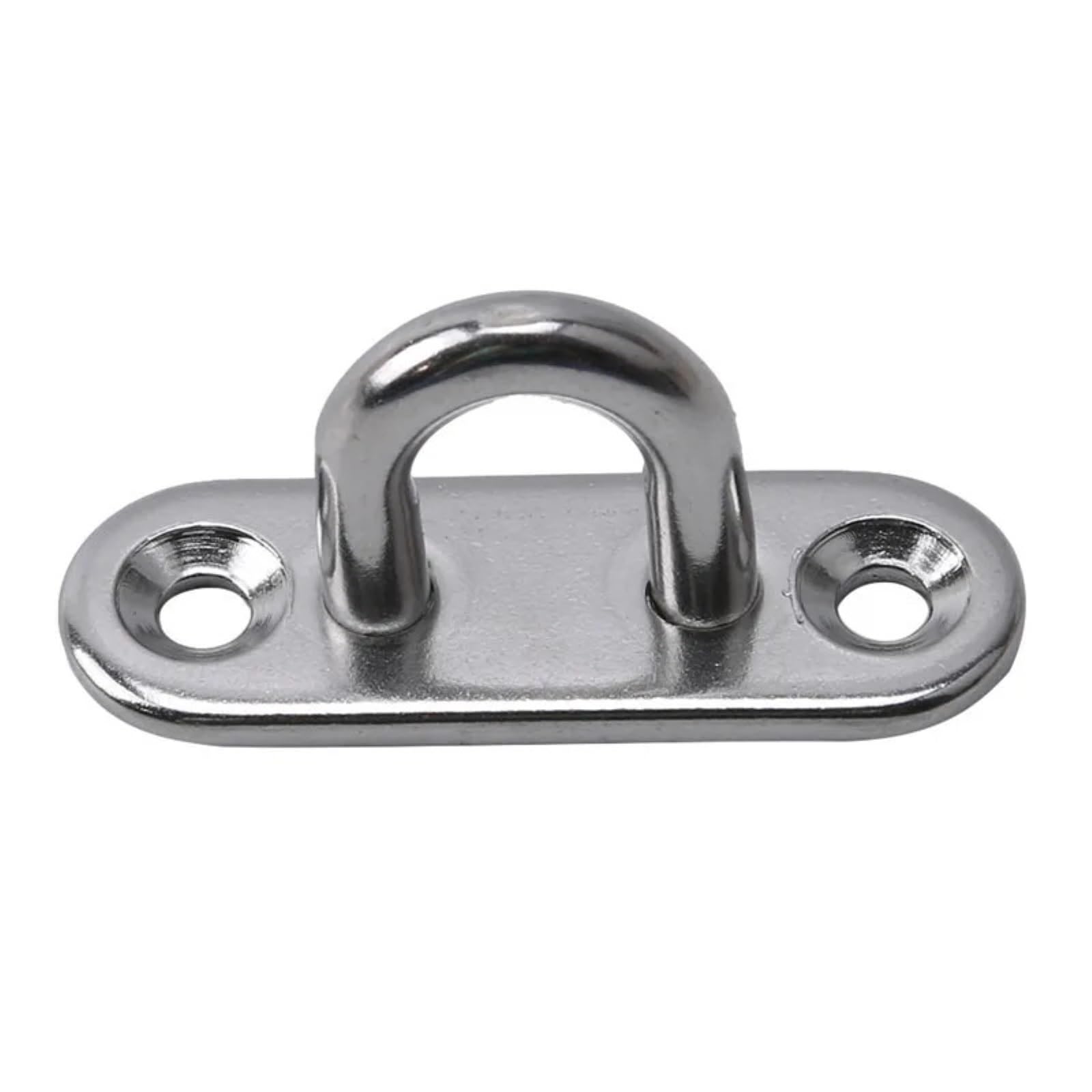 LAJHDCG 1/2pcs Hooks Eye Plate Heavy Oblong Duty Steel Stainless Pad Mount Wall U Boat Ceiling Hanger Ring Garage Hammock D Design Shape(2pcs 304-M5)