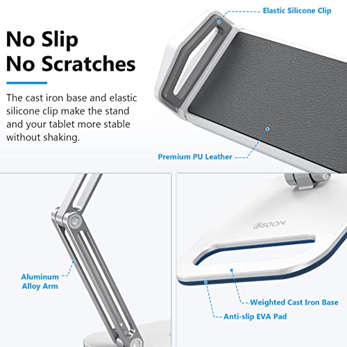 BSOON Tablet Holder, Adjustable Tablet Holder - Flexible 360° Rotation Desktop Tablet Stand for iPad Pro 12.9, 11, 10.5… – Bild 4
