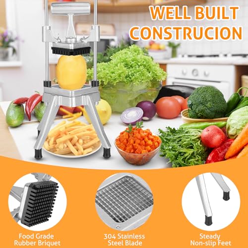 Image of WICHEMI Commercial Vegetable Chopper Fruit Dicer Stainless Food Cutter 1 /4 inch