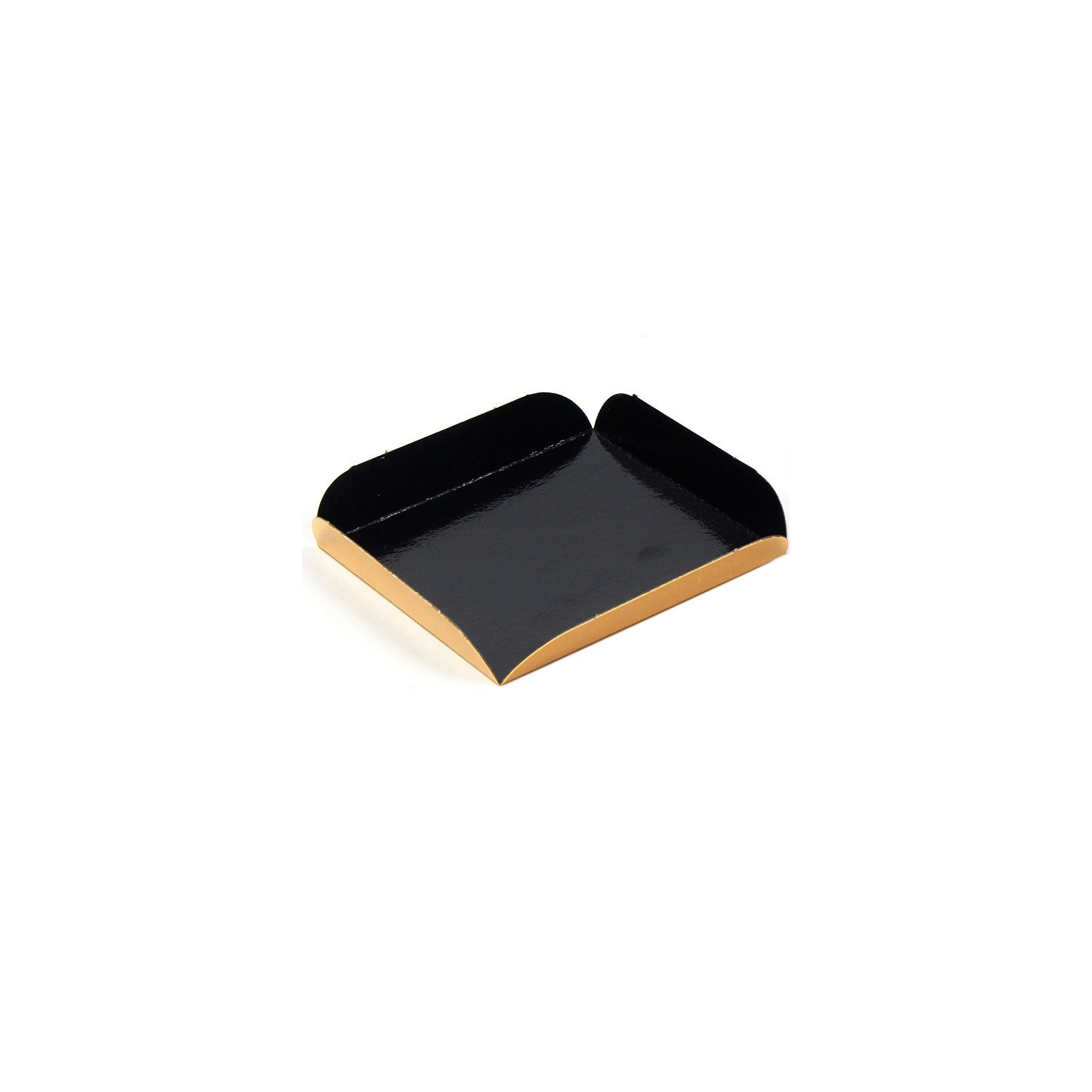 Square Folding-Edges Pastry Board 3-1/8 Inch x 3-1/8 Inch with Black Interior and Gold Exterior - Pack of 200
