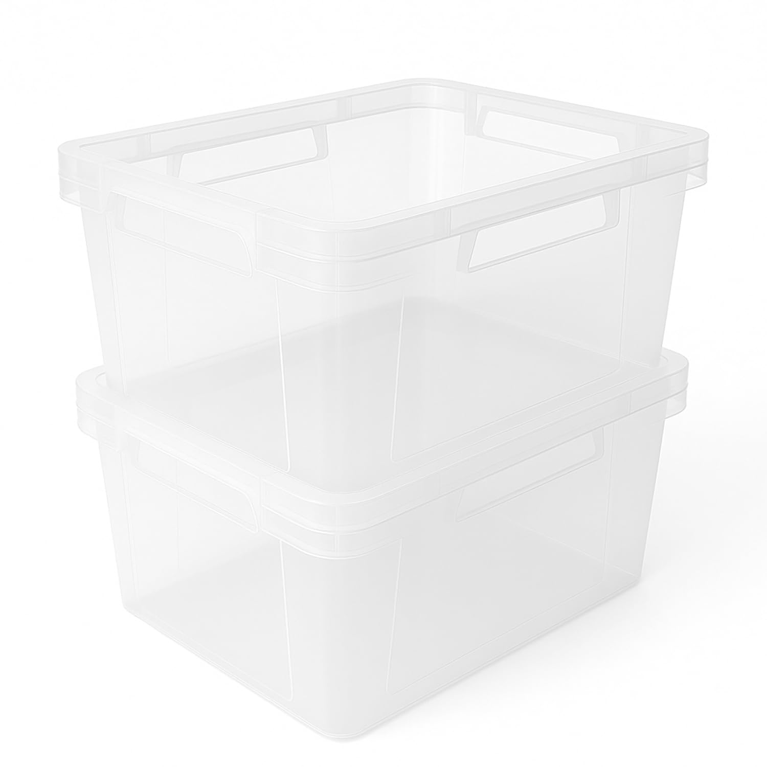 HRB Stabile Dreh Stapelbox 24l, Aufbewahrungsbox (Transparent, 10 Stück)