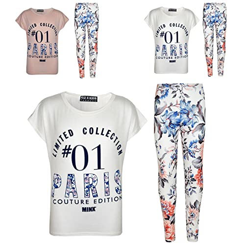 A2Z 4 Kids Girls Top And Legging Set #01 Paris Limited Collection Couture Edition Top & Stylish Floral Legging Outfit Set