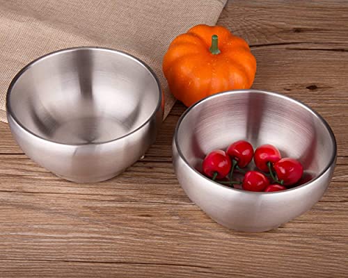 Imeea Insulated Ice Cream Bowl Double Walled Insulated Bowl Sus304 Stainless Steel Soup Bowl 24Oz Cereal Bowl, 2-Piece #TOP6