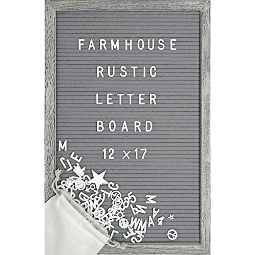Felt Letter Board with Letters and Numbers 12x17 Inch - First Day of Preschool Sign Classroom Decor, Farmhouse Decor Letterboard, Farmhouse Wall Decor Baby Board, Rustic Home Decor Letter Board Stand