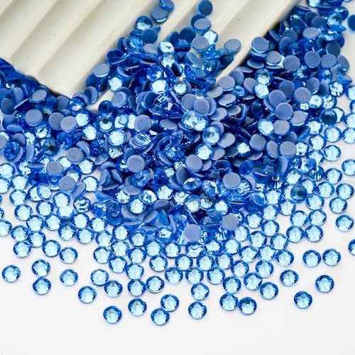 Image of Hotfix Rhinestones Bulk, 14400PCS Light Blue Hot Fix Rhinestones for Clothes DIY Decoration Crafts, Light Blue, SS20, 4.6-4.8mm