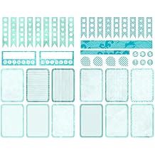 Seasonstorm Pastel Blue Pattern Aesthetic Diary Travel Journal Paper Stickers Scrapbooking Stationery School Office Art Supplies