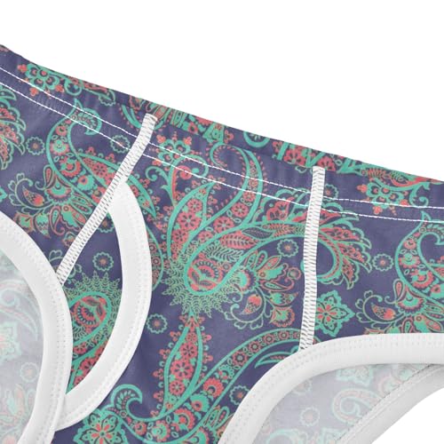 Boys' Exclusive Briefs Toddler Underwear 95% Combed Cotton Boxerbriefs 2T Paisley Pattern 104