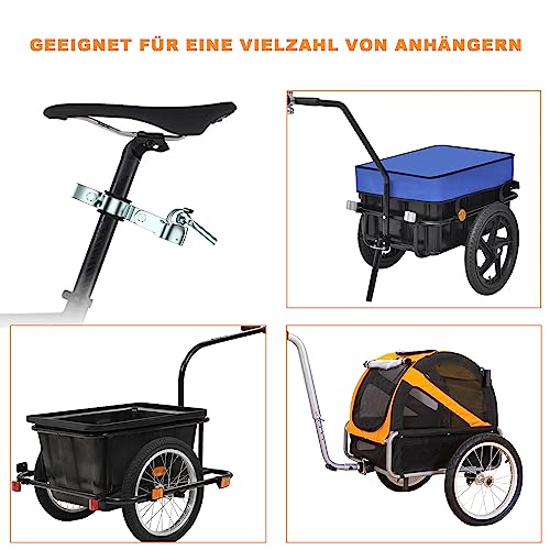 NICEDACK Anhängerkupplung für Fahrrad, Kupplung Lastenanhänger, Verzinkter Stahl Fahrradanhänger Kupplung Kompatibel mit Allen gängigen Fahrradsattelstützen, Fahrrad Anhängerkupplungs