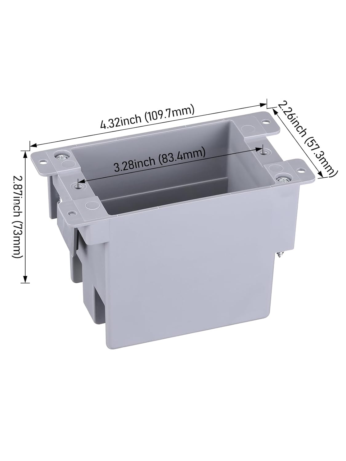 LEONLITE 12 Pack One Gang Old Work Electrical Outlet Box, Standard 14 Cubic Inch Device Box, PVC Electrical Junction Box for Switch, Step Light, Outlet Box for Home Improvement, ETL Listed, Gray