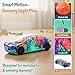 TOOTY TOY Transparent Sensory Gear Toy Car for Kids, Bump & Go Toy Car with Colorful Moving Gears, Music & LED Lights, Interactive Light Up Toys for Toddlers, Boys & Girls, Great Birthday Gift