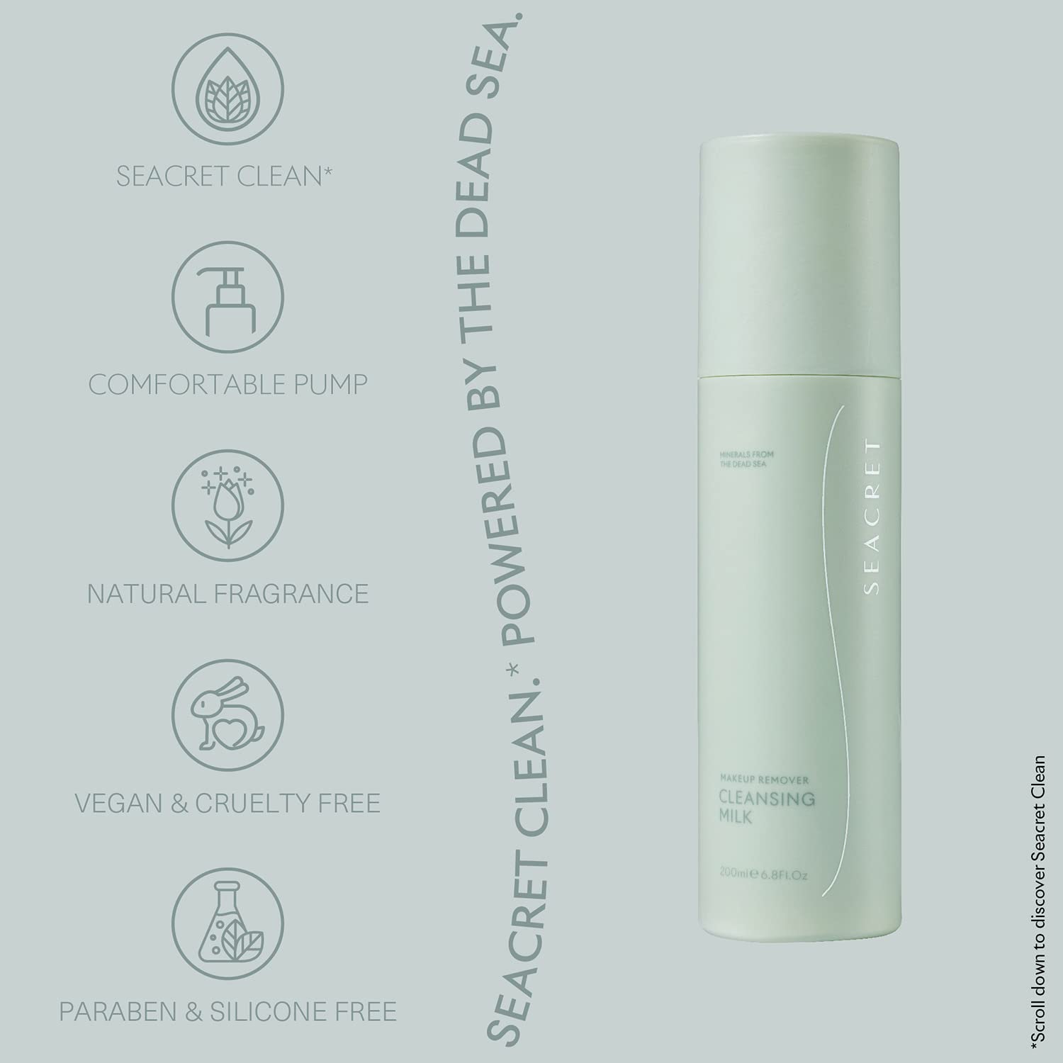 SEACRET Minerals Facial Cleansing Milk, Facial Wash For Women with Dead Sea Minerals, Sesame & Grape Seed Oils and Rosehip Oil, Removes Make Up, Suitable for All Skin Types, 6.8 Fl Oz / 201 ml - Image 4