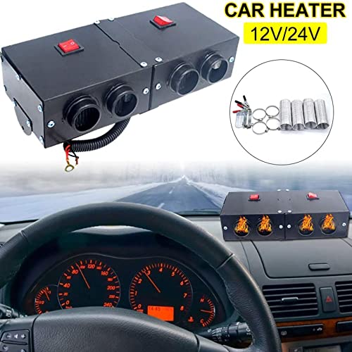 Car Heater - Topmelon Windshield De-Icers Car Defogger 12V 500W Car Heater 2 In 1 Portable Car Heaters And Cooling Fan With Purification For Winter 4 Holes #TOP6
