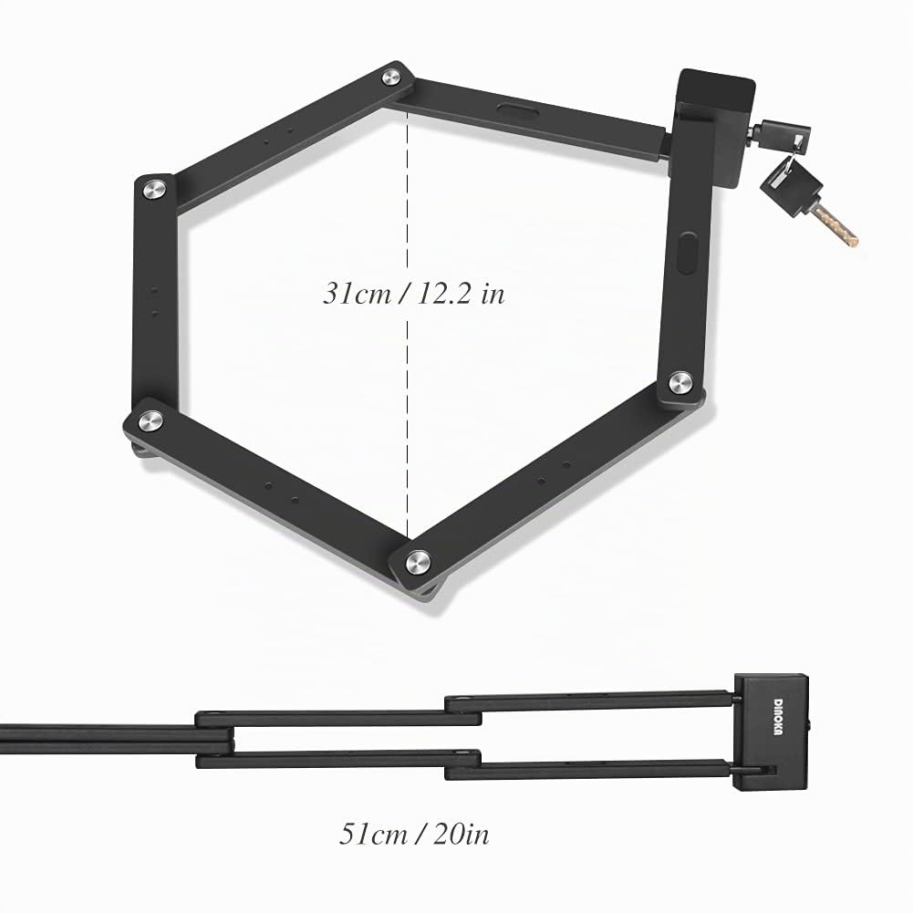 Lucchetto Bici,lucchetto per bicicletta pieghevole portatile lungo 100 cm Altamente sicuro e durevole per bicicletta, moto e porta