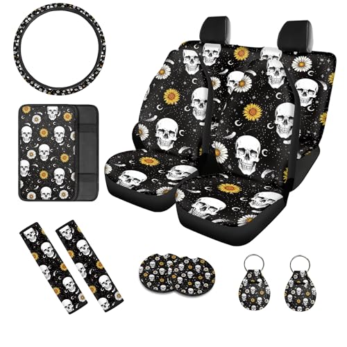 Wanzuoeng Moon Star Print Car Seat Covers Full Set for