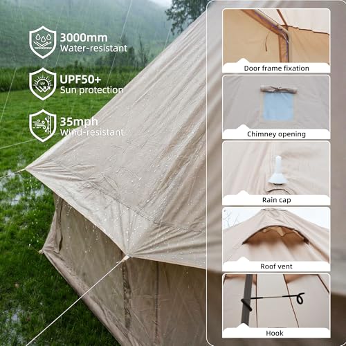 Carpa Bell 4 estaciones 3 m beige para 6 personas miniatura 4