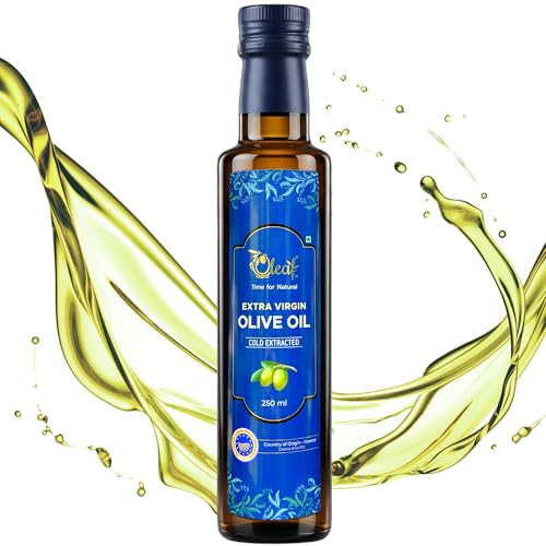 Image of OLEAF Extra Virgin Olive Oil - 250 ML Glass Bottle | Imported Pure olive oil from Greece | 100% Natural and Healthy | Premium olive oil for cooking and other uses (250 ml)