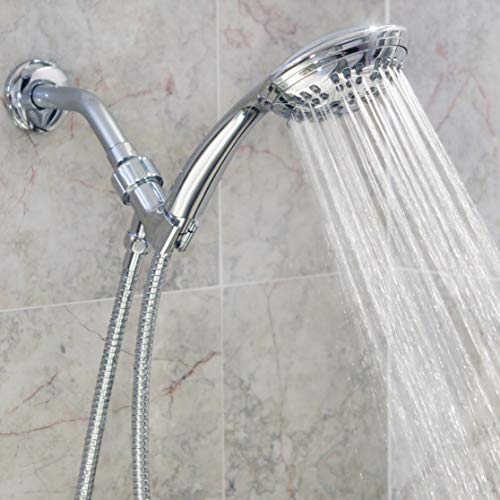 Regadera de mano ajustable con manguera y brazo de ducha de 6 pulgadas miniatura 7