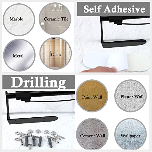 Paper Towel Holder Under Cabinet Black Wall Mounted Hanging Paper Towel Holders Under Counter Paper Rack With Ratcheting For Kitchen Bathroom Rv Mounted Vertically Or Horizontally Cupboard Holder #TOP5