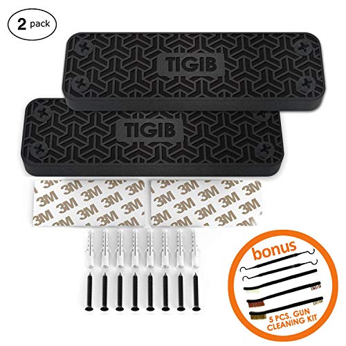 43 lbs Gun Magnet Mount 2 Pack – Rubber Coated Magnetic Gun Holder for Cars, Bedside, Gun Safe – Hidden Concealed Magnetic Gun Mount – Rifle, Shotgun, Firearm, Handgun, Pistol and Glock Accessories