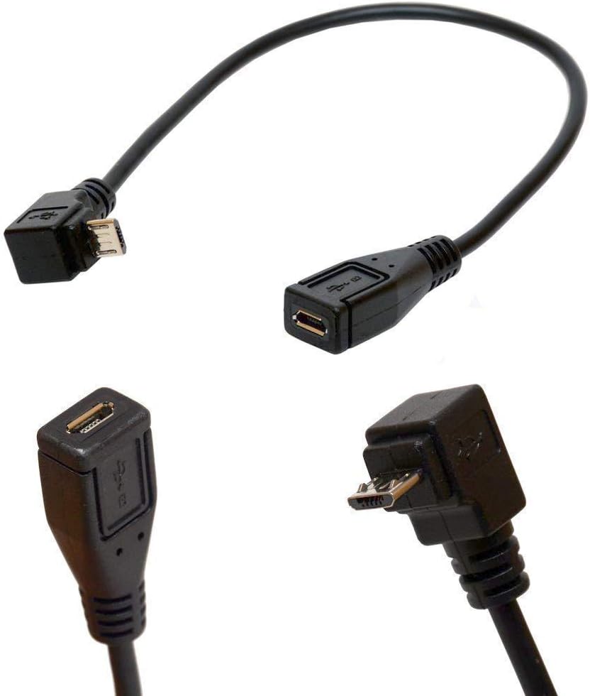 Tomost 90 Degree Micro USB Cable, Down Angle Male to Female Micro-B Extension Cord Adapter for Android cellphone tablets - Image 5
