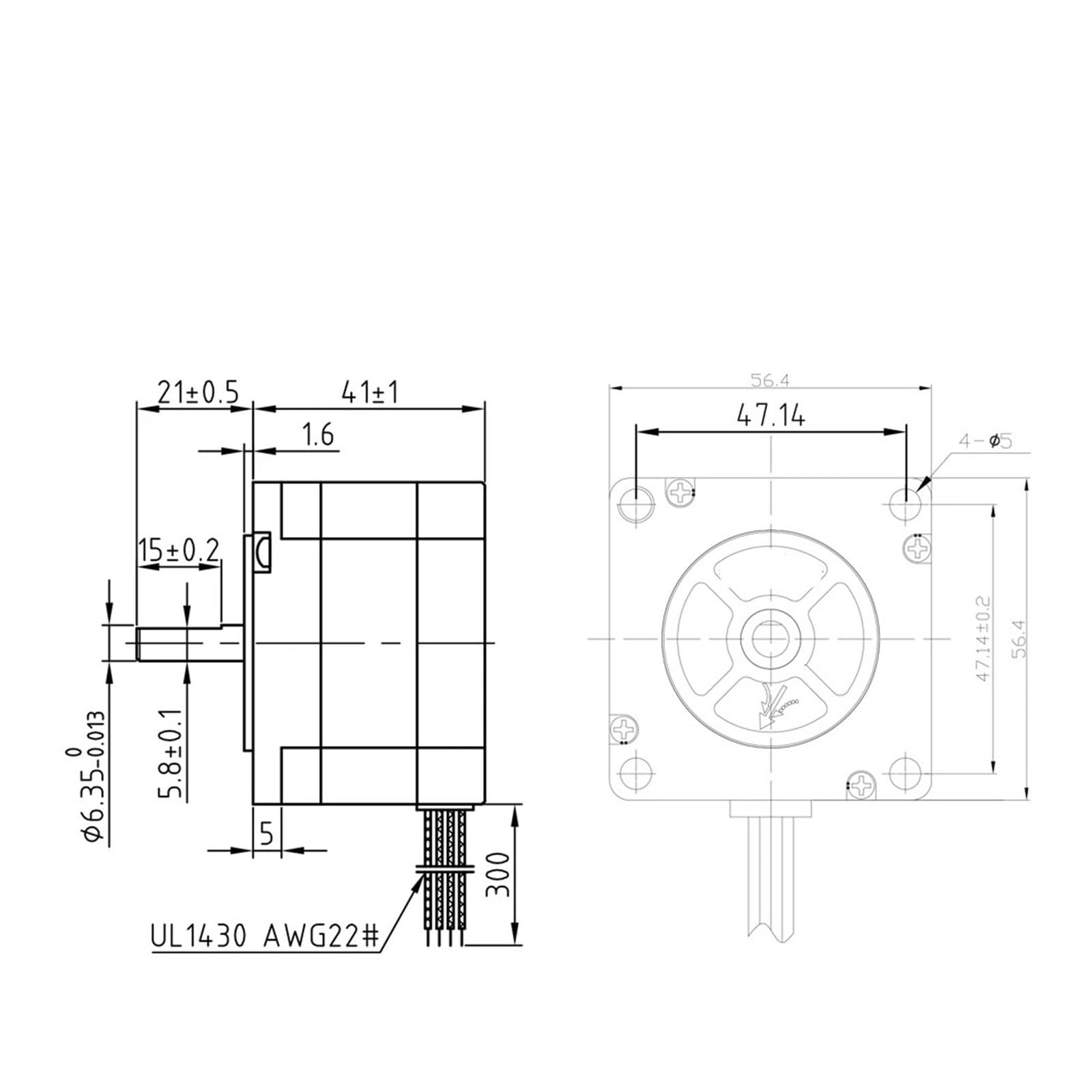Schrittmotor Nema 23 Schrittmotor (57CM06) 41 mm 2 Phasen 55 Ncm 3 A for 3D-Drucker CNC-Gravierfräsmaschine