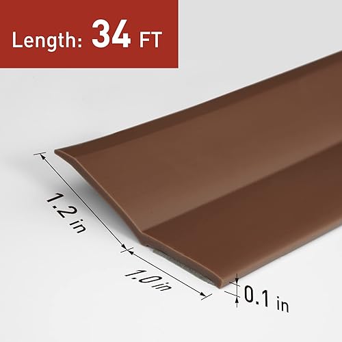 Miniatura 10 de Sello de puerta de garaje, tira de sellado superior y lateral, 34 pies, color negro, con parte trasera de goma, repuesto para burlete universal