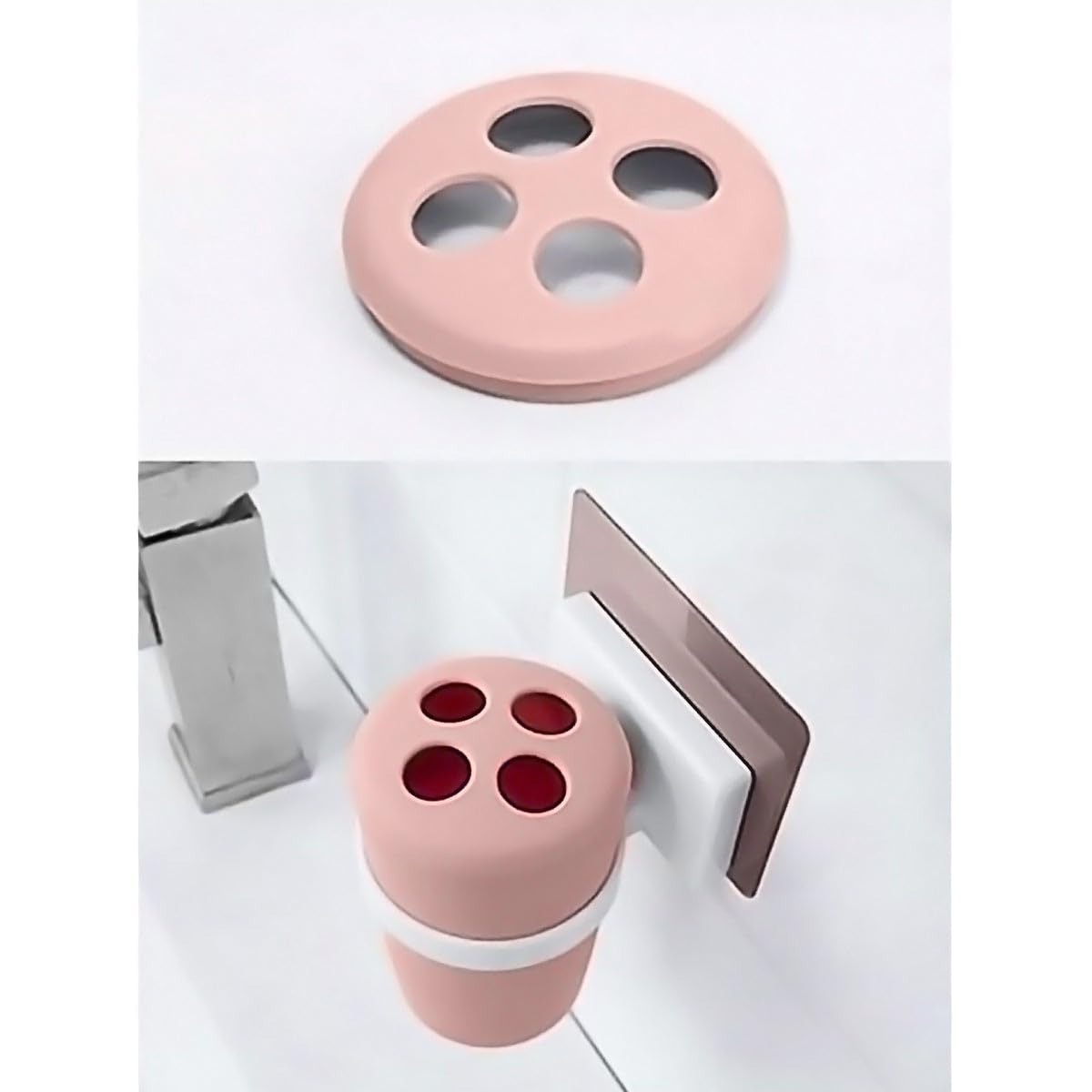 SaSaSa Wall Mounted Self Adhesive No-Drill Toothbrush Holder for Bathroom to Keep Brushes (661) 1