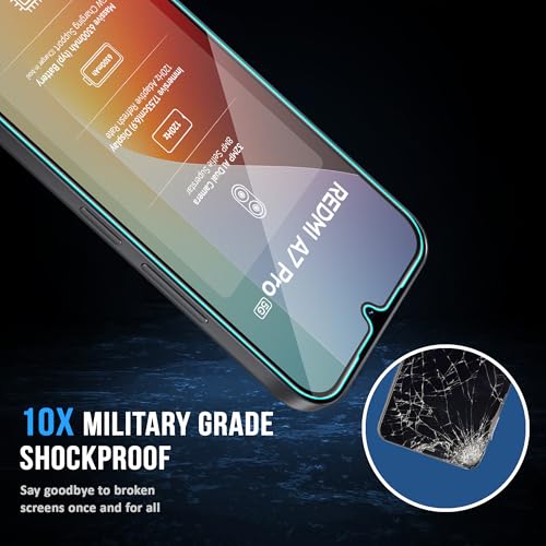 Image of FIRST MART Tempered Glass for Redmi A7 Pro, 15A and Redmi 15C, 9H 0.3 mm Full-Glue Screen Protector with Cable Protector, 3D Edge-to-Edge, HD Clear, Case-Friendly, Black, Pack of 1