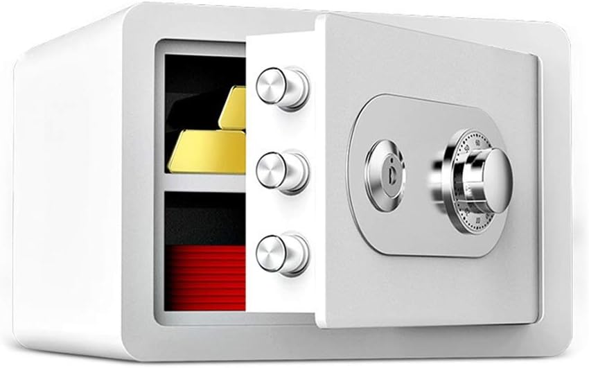 Mechanical Password Deposit Box,Wardrobe 25cm with Key Invisible Bedside Code Safes Office All-Steel Anti-Theft Jewelry Manual Family Cabinet (Color : (Gold) Safe