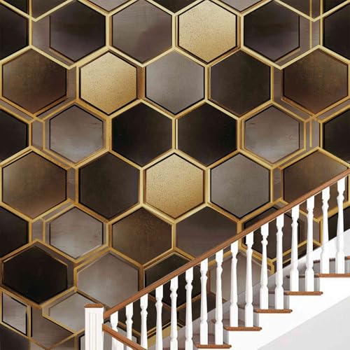 Papier peint imperméable nid d'abeille 3D lavable pour décoration murale - 6