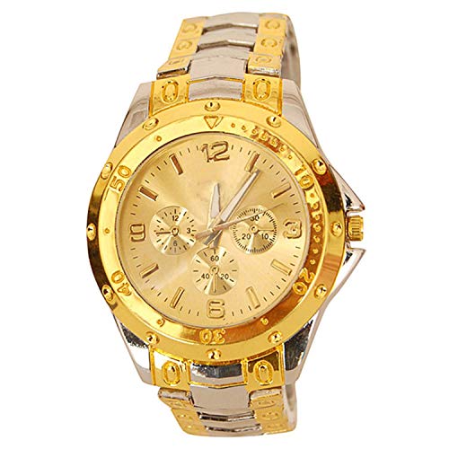Image of Acnos Premium Silve Gold Strap Analogue Watch for Men Pack of - 1 R-Silver Gold in Gold Dial
