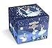 Jewelkeeper Girls Jewelry Box - Music Box with Spinning Ballerina Doll to Swan Lake Tune - Kids Jewelry Box to Store Little Treasures - Blue and White Glitter Design - 4.25D x 4.75W x 3.5H Inches