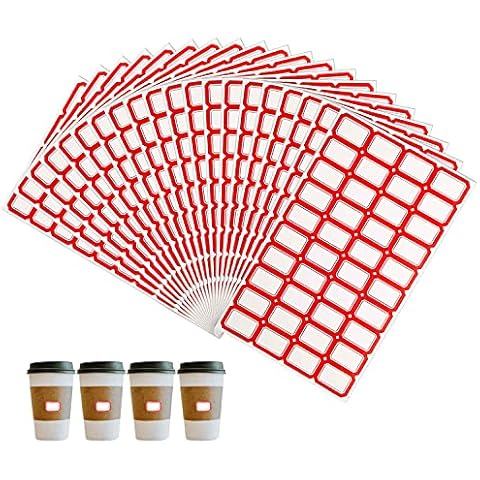 LERANXIN 800 Pcs Label Stickers, Red Address Stickers, Mirror Stickers Label Sticker Rectangle, High Viscosity File Folder Labels Suitable for School Office Kitchens Cover