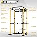 Major Fitness Power Cage, F16 All-In-One1200LBS Power Rack with LAT Pull Down Pulley System and Landmine Attachment for Home Gym, Weight Cage with Weight Bench and T Bar Dip Bar J-Hook
