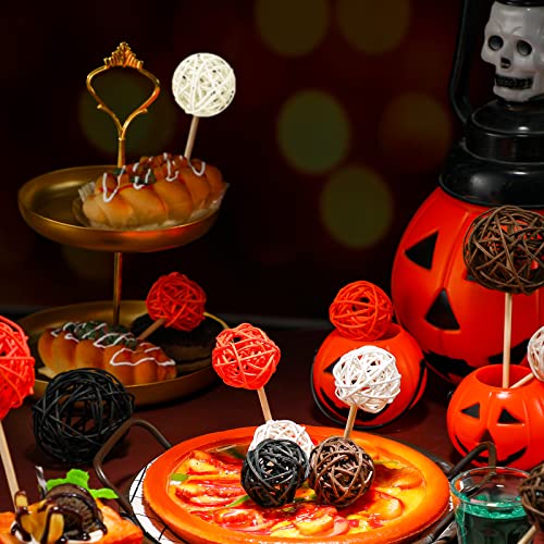 Bucherry 20 Pcs Wicker Rattan Balls Decorative Orbs Vase Fillers For Craft, Decorative Balls For Bowl Centerpiece For Wedding Table Decoration Halloween Christmas Home Ornaments #TOP2