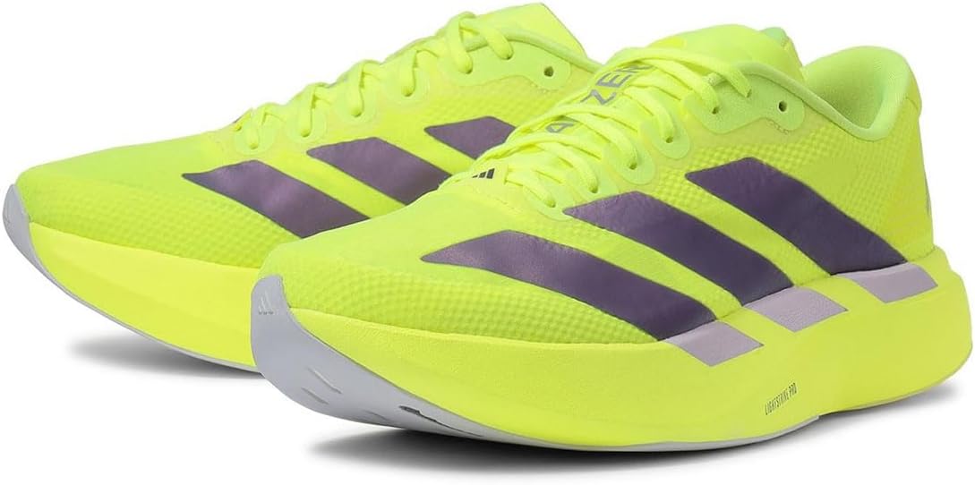 Adidas Men's Adizero EVO SL Woven M Solar yellowAurora Plum/Powder Plum 10.5 US