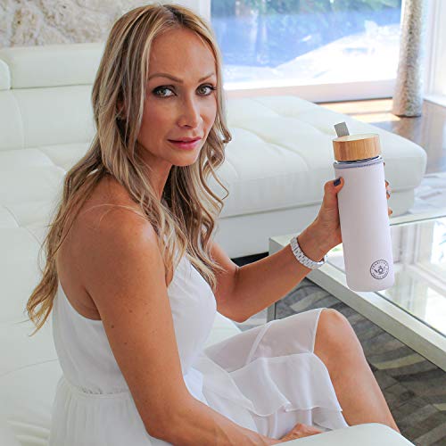 Teabloom All-Beverage Tumbler – 15 Oz / 450 Ml – Tempered Glass Travel Bottle – Hot And Cold Tea Infuser – Cold-Brew Coffee – Fruit-Infused Water – Tea Tumbler – The Pathfinder #TOP5