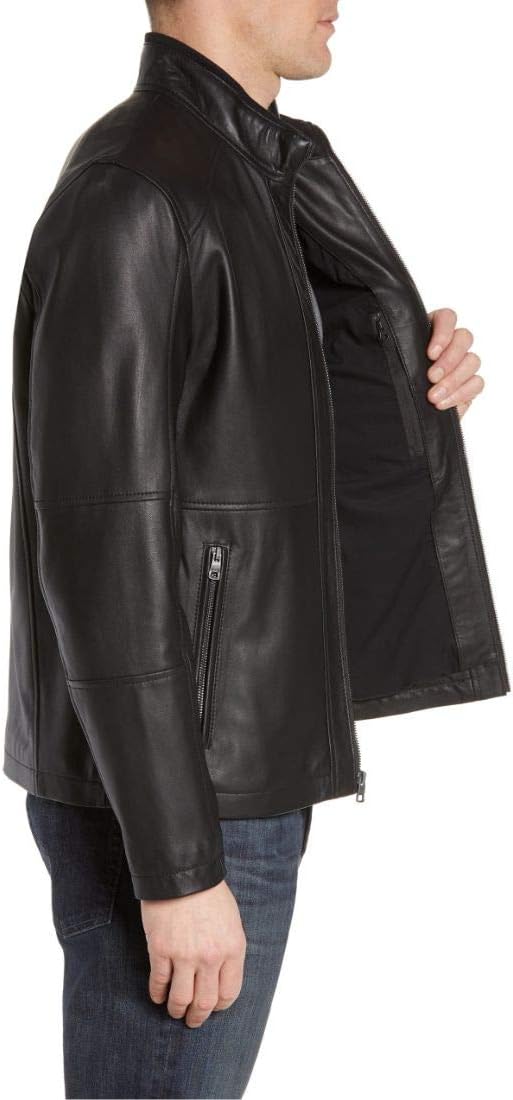 Men's Motorcycle Fashion Biker Stylish Outerwear Zipper JacketLambskin Jacket for Men