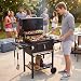 Aoxun XL Charcoal BBQ Smoker Grill with Dual Side Work Tables – Adjustable Charcoal Tray for Fast Grilling & Low‑Slow Smoking – Chimney Vent, Heavy‑Duty Outdoor Barbecue for Garden Patio Backyard