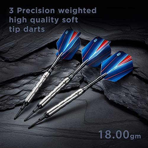 Viper By Gld Products Sidewinder 80% Tungsten Soft Tip Darts, Ridgeback, 18 Grams,Silver,21-3227-18 #TOP1