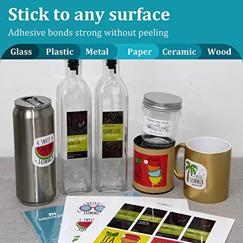 MECOLOUR Papel adesivo brilhante imprimível para impressora a jato de tinta e impressora a laser 21,