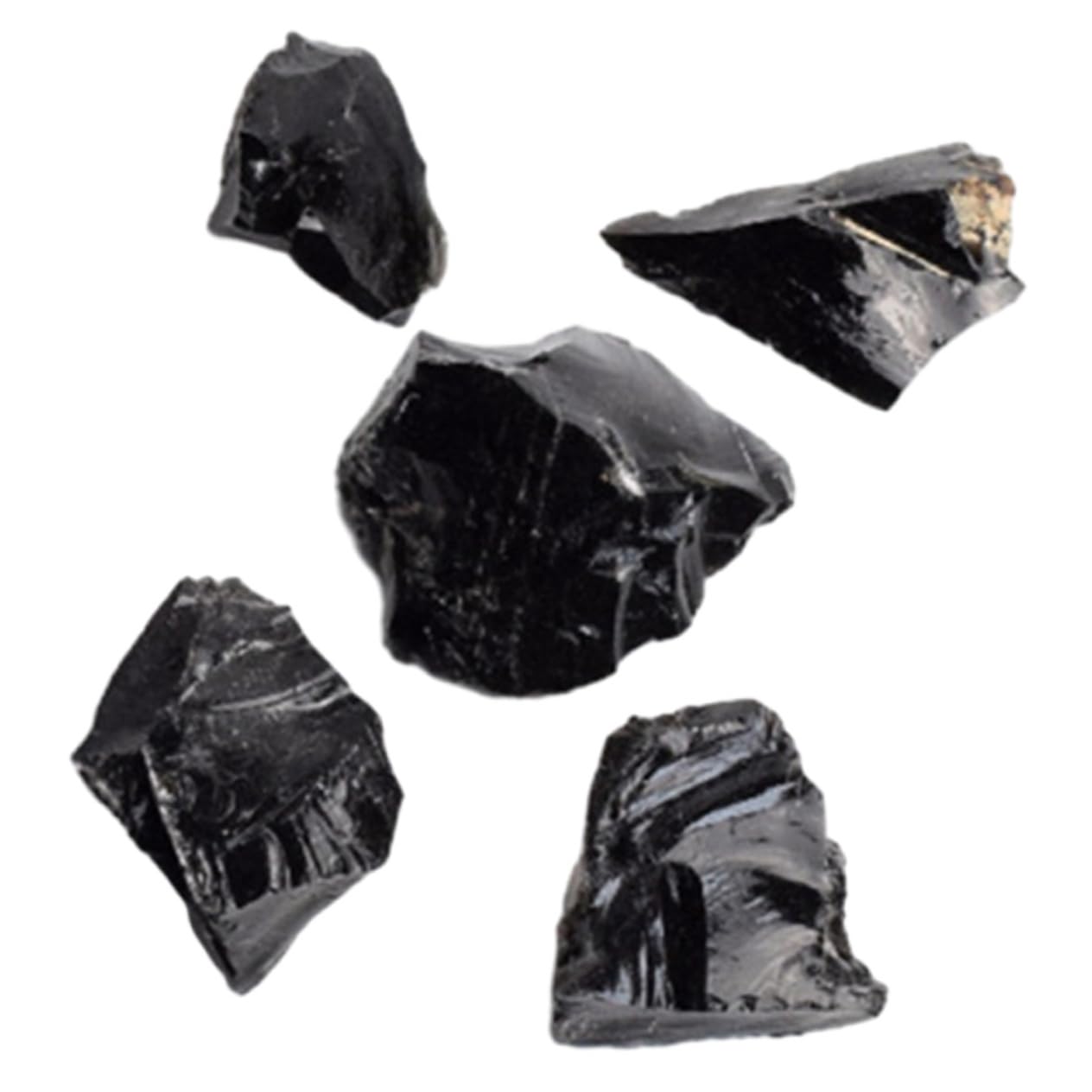 SHERCHPRY 5 Sätze Obsidian Duftstein Kleine Steindekore Obsidiansteine Kristalle Steine Obsidian-handwerk Obsidian Rechteckig Obsidian Rough Stone Natürlicher Kristall Schwarz 5 Stücke * 5