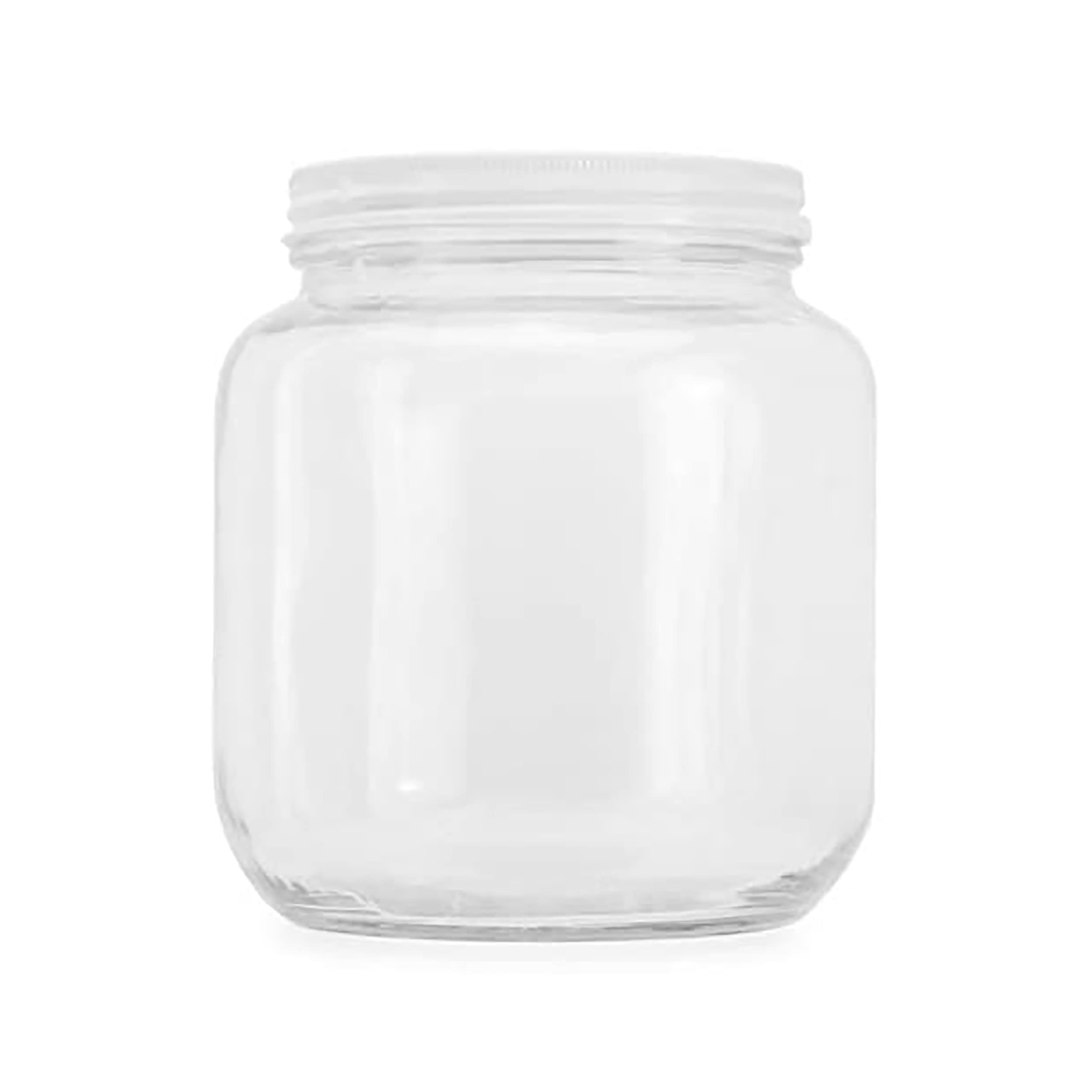 Buy 64oz Clear Widemouth Glass Jar, BPA free Food Grade w/ Metal Lid