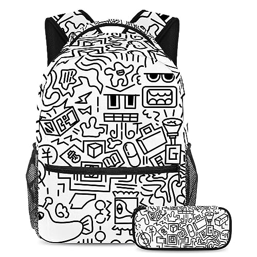 Sac à dos avec trousse à crayons grand volume 40cm pour transporter les grands classeurs